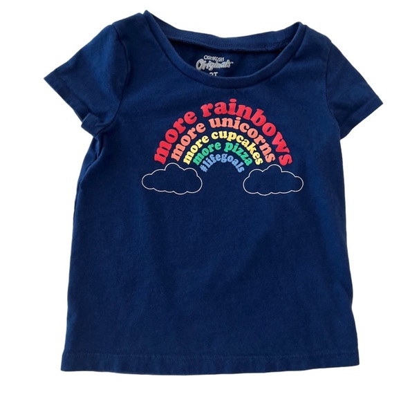 OshKosh B'gosh Other - ⚡️4/$20⚡️OshKosh B'gosh Kids Navy Short Sleeve Tee Rainbow Graphic Girls 3T